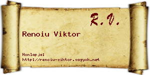 Renoiu Viktor névjegykártya